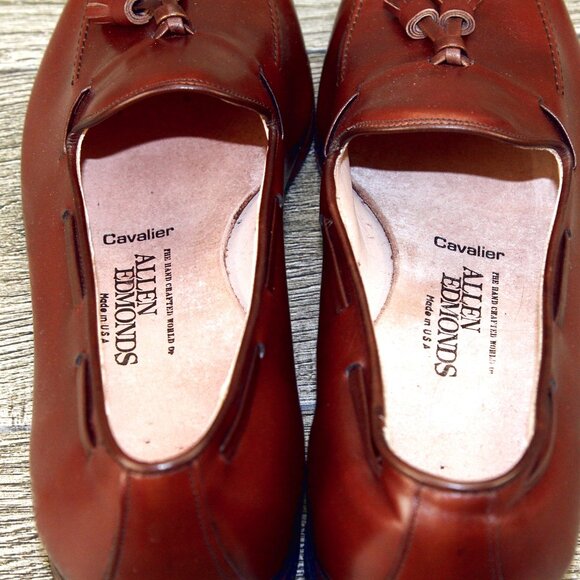 * NIB * $395 Allen Edmonds CAVALIER 10.5 C ( fits 10 E ) Chili * add $15 Trees main image 8